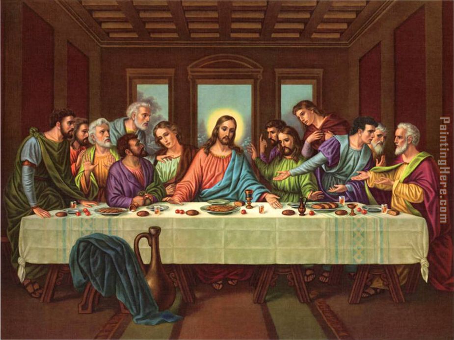 picture of the last supper II painting - Leonardo da Vinci picture of the last supper II art painting